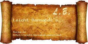 Leicht Barnabás névjegykártya